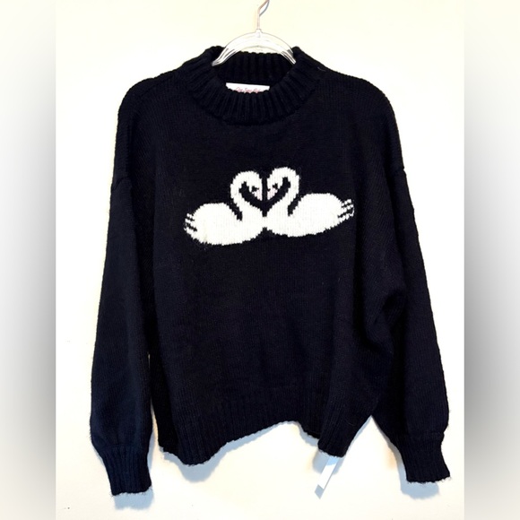 New Lisa Says Gah Cory swan black mock neck sweater - Picture 5 of 10